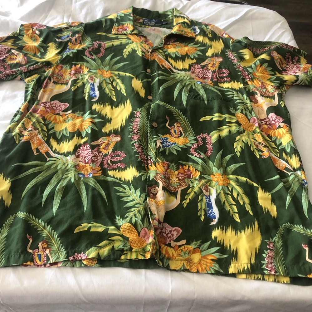 Polo Ralph Lauren Colorful Tropical Hawaiian Shirt Great Print!